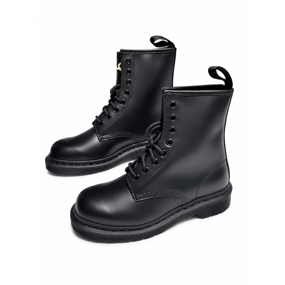 NIB Doc Dr. Martens 1460 Mono Original 8 Eye Leather Boots Black Smooth M5/W6